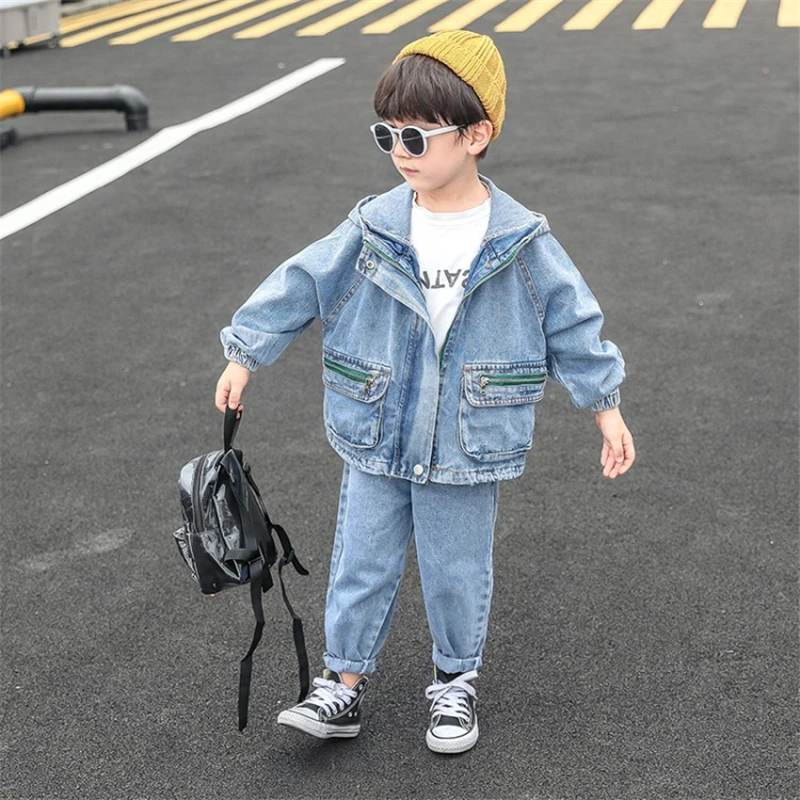 New Arrival Autumn Spring Long Sleeve Children Hooded Denim Suit Boys girls Clothing Sets Toddler Tracksuit Sets
New Arrival Autumn Spring Long Sleeve Children Hooded Denim Suit Boys girls Clothing Sets Toddler Tracksuit Sets