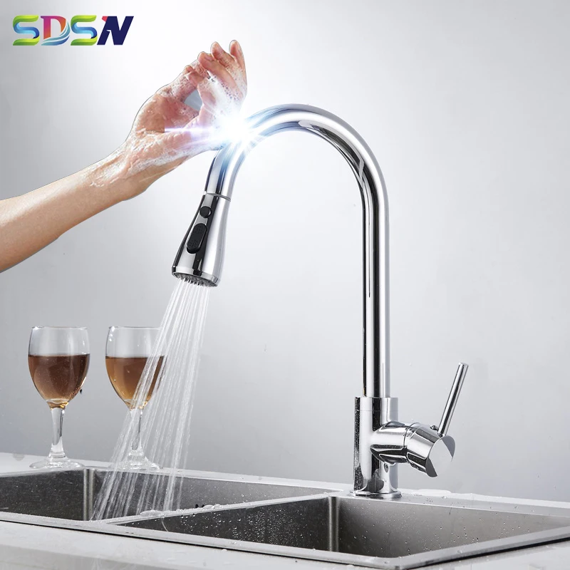 Кухонный кран SDSN умный сенсорный сенсор кухонный выдвижной смеситель для