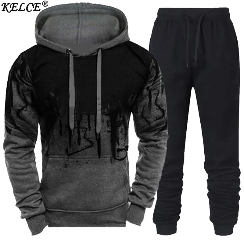2021 New Spring and Autumn Men's Sweater Suit Male Clothing Pullovers 2-Piece Hoodie+Trousers Fashion Splashing Ink Sportswear
2021 New Spring and Autumn Men's Sweater Suit Male Clothing Pullovers 2-Piece Hoodie+Trousers Fashion Splashing Ink Sportswear