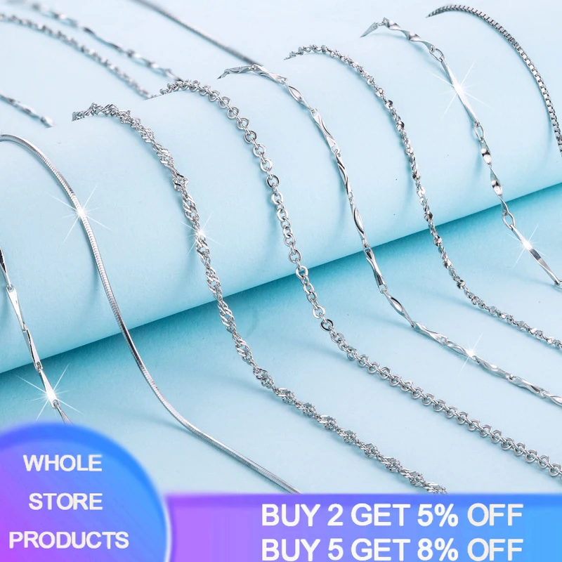 With Certificate 100% Real 925 Sterling Silver Necklace Ingot Twisted Trace Belcher Snake Bar Singapore Box Chain Necklace Women
With Certificate 100% Real 925 Sterling Silver Necklace Ingot Twisted Trace Belcher Snake Bar Singapore Box Chain Necklace Women