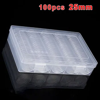 100pcs 25mm Clear Round Coin Capsule With Universal Container Storage Box Holder Portable Case For Coin Storage
100pcs 25mm Clear Round Coin Capsule With Universal Container Storage Box Holder Portable Case For Coin Storage
