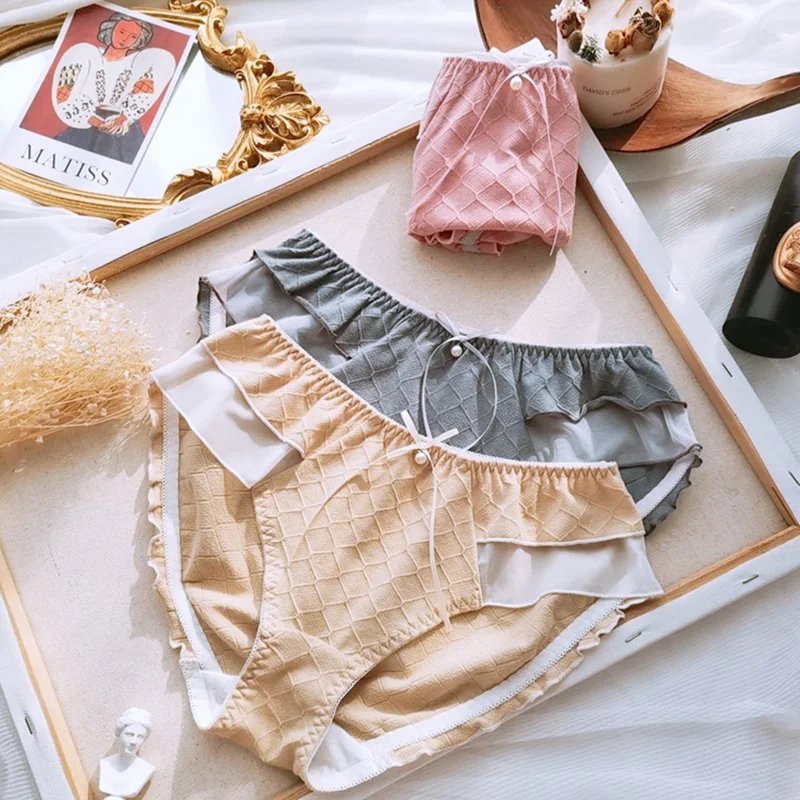 Large Sizes Women's Cotton Panties Mesh Cute Bow Underwear Sexy Ruffles Underpants Comfort Breathable Female Intimates 90
Large Sizes Women's Cotton Panties Mesh Cute Bow Underwear Sexy Ruffles Underpants Comfort Breathable Female Intimates 90