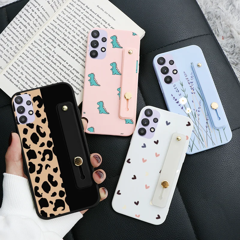 Силиконовый чехол с ремешком на запястье для Samsung Galaxy A32 A 32 5G чехол-подставка