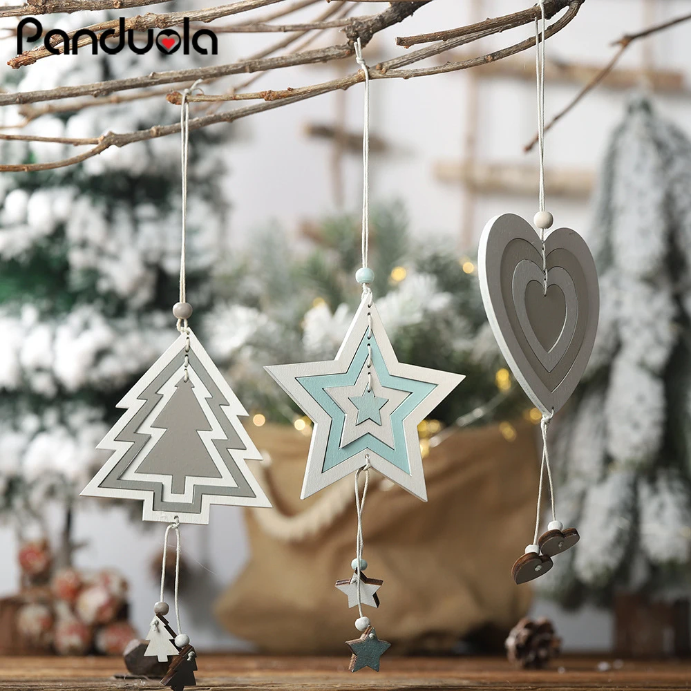 christmas wooden pendants ornaments kids gifts diy wood crafts