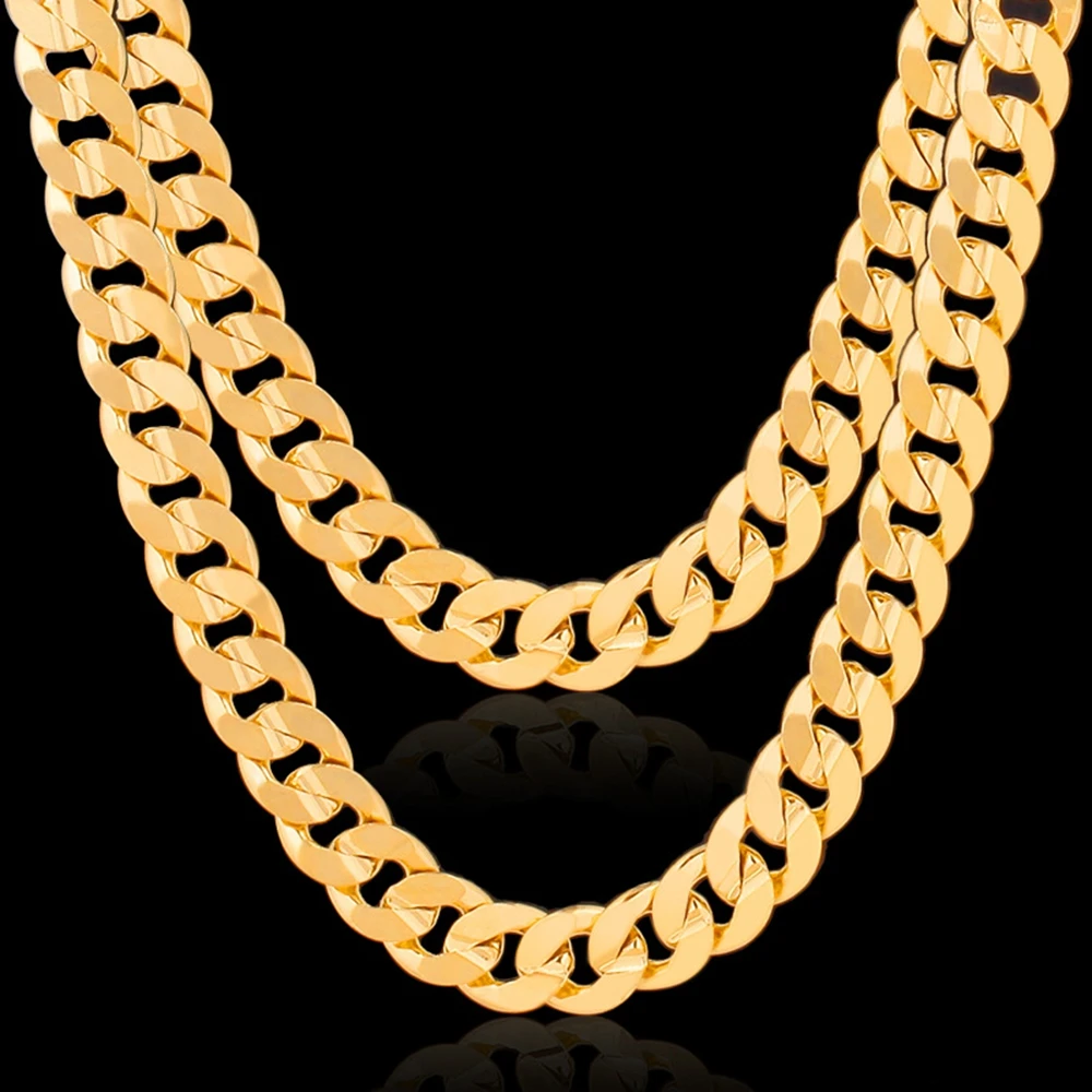 60cm Long Flat Curb Chain Necklace Men Yellow Gold Filled Classic Trendy Male Collar Clavicle Gift
60cm Long Flat Curb Chain Necklace Men Yellow Gold Filled Classic Trendy Male Collar Clavicle Gift