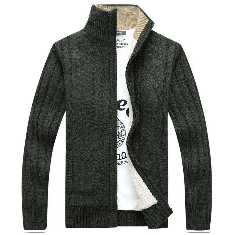 2019 Winter Stand Collar Men plus Velvet Sweater plus Velvet Knitted Cardigan Coat Sweater Men's
2019 Winter Stand Collar Men plus Velvet Sweater plus Velvet Knitted Cardigan Coat Sweater Men's