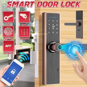 Electronic Smart Door Lock With App Security Biometric Fingerprint Intelligent Lock With Touch Password Card Home School Office
Electronic Smart Door Lock With App Security Biometric Fingerprint Intelligent Lock With Touch Password Card Home School Office