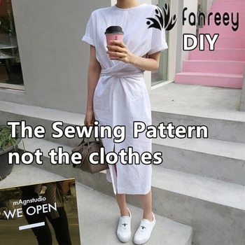 Ladies' Short-sleeved Slit Dress Sewing Pattern Template Cutting drawing Clothing DIY WW-W999
Ladies' Short-sleeved Slit Dress Sewing Pattern Template Cutting drawing Clothing DIY WW-W999