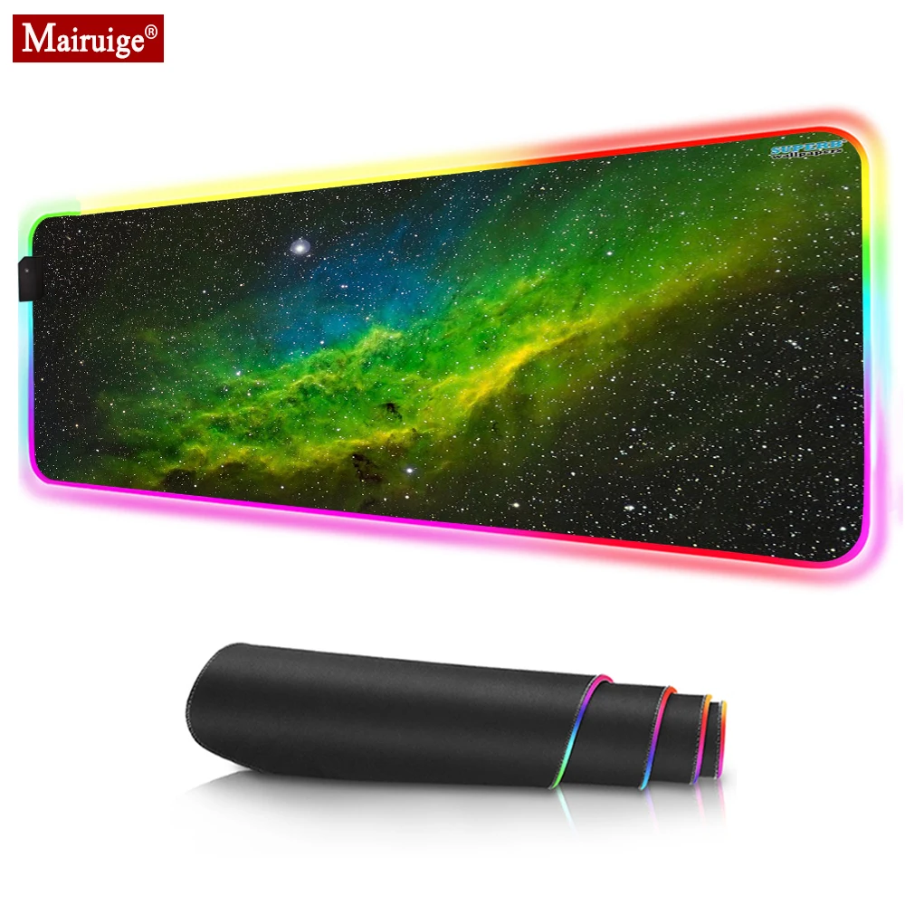 Mousepad RGB Universe Starfield Fog Space Nebula Large Mouse Pad LED Gaming Computer Mat Best Game Custom Logo | Компьютеры и офис