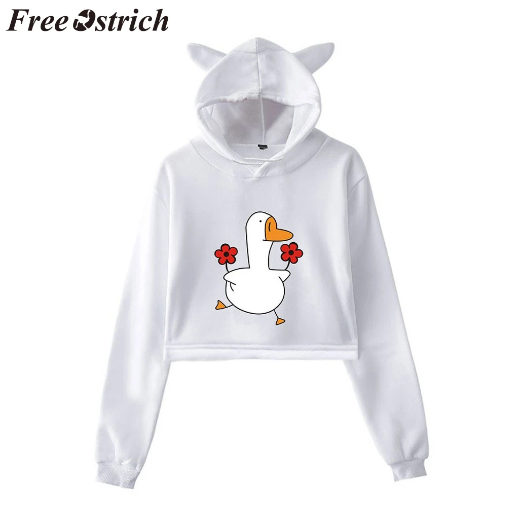 FREE OSTRICH Sweater Women Duck Print Hooded Ear Long Sleeve Solid Color Popular Autumn And Winter Sweaters Women Invierno 2019
FREE OSTRICH Sweater Women Duck Print Hooded Ear Long Sleeve Solid Color Popular Autumn And Winter Sweaters Women Invierno 2019