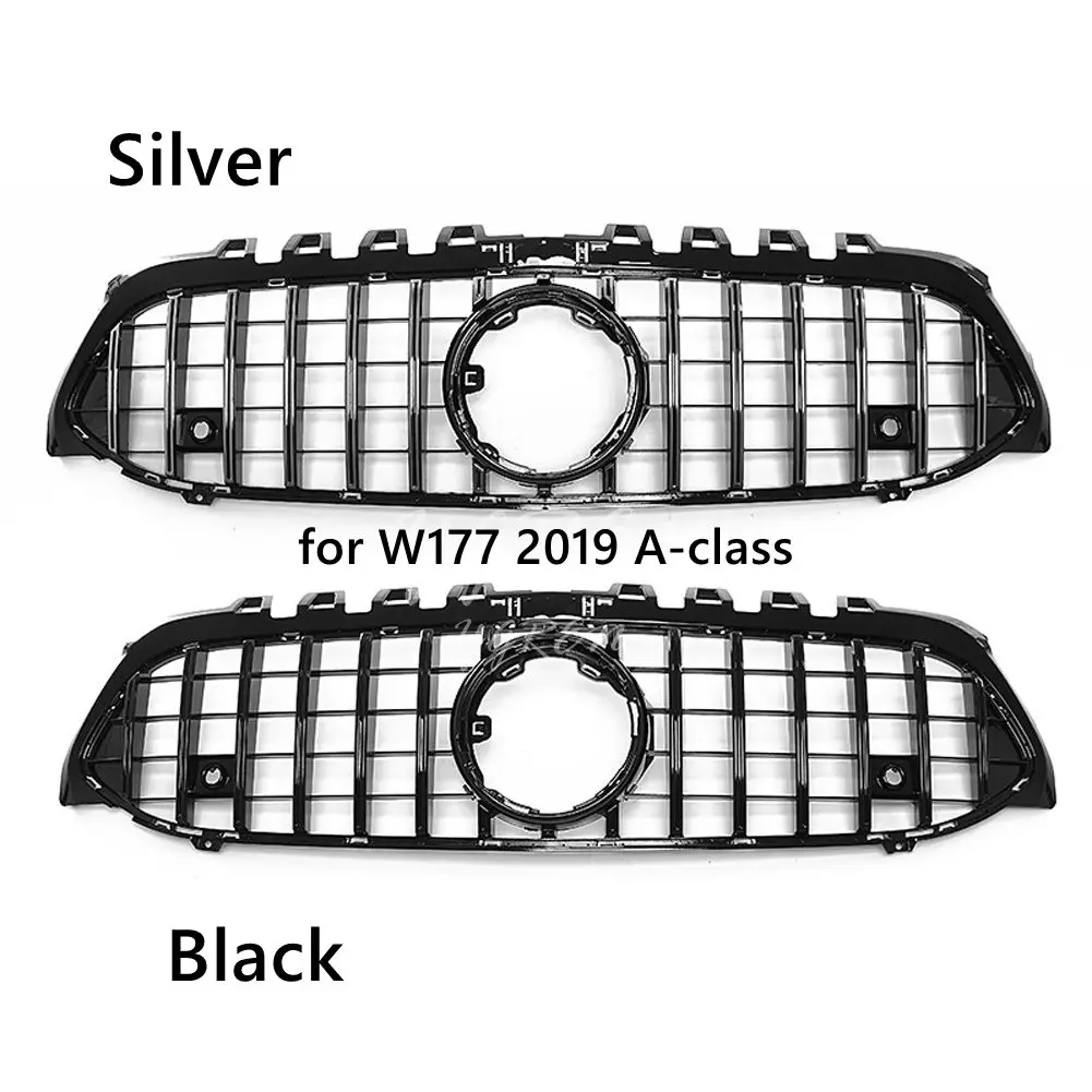 Black Silver GT R Style Front Grill Grille For Mercedes-Benz W177 A250 A45 AMG 2019 
Black Silver GT R Style Front Grill Grille For Mercedes-Benz W177 A250 A45 AMG 2019
