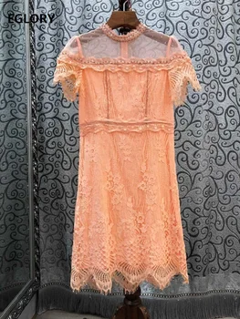 2020 Summer Fashion Bodycon Dress High Quality Women Sexy See Through Mesh Patchwork Beading Deco Knee-Length Lace Dress Orange
2020 Summer Fashion Bodycon Dress High Quality Women Sexy See Through Mesh Patchwork Beading Deco Knee-Length Lace Dress Orange