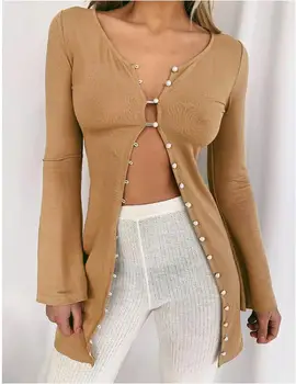 Autumn and winter jacket sexy solid color button cardigan mid-length jacket fashion casual sexy hollow jacket
Autumn and winter jacket sexy solid color button cardigan mid-length jacket fashion casual sexy hollow jacket