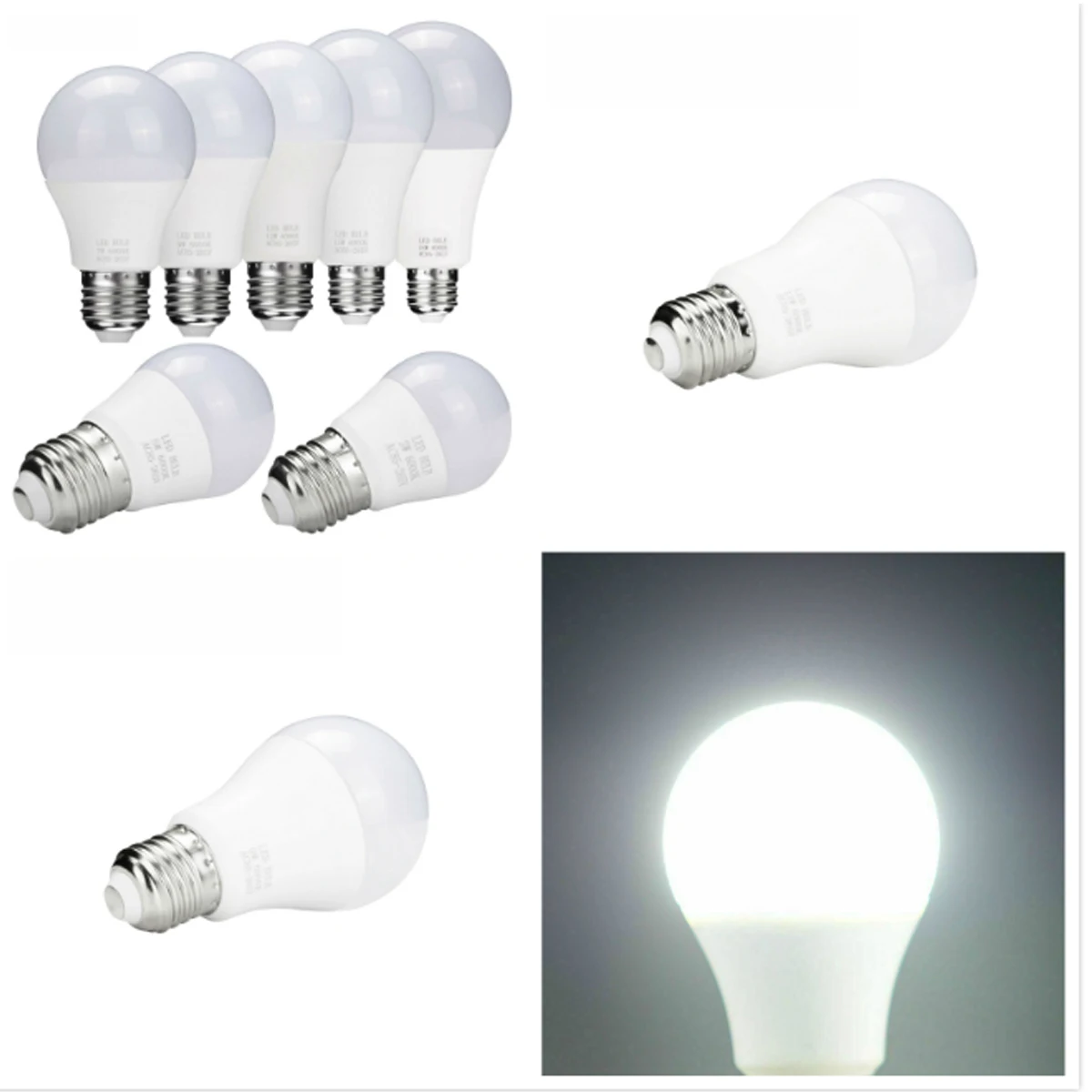 

LED Globe Bulb 3W 5W 7W 9W 12W 15W 18W Cool White 6000-6500K E27 E26 Lights Lamp 85-265V Energy Saving Bombillas For Chandeliers