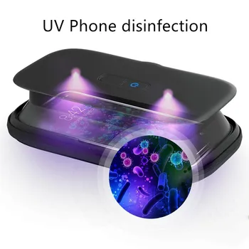 UV Phone Sterilizer Box Black Jewelry Phones Cleaner Personal Sanitizer Disinfection Box with Phone Fast Wireless Charging 
UV Phone Sterilizer Box Black Jewelry Phones Cleaner Personal Sanitizer Disinfection Box with Phone Fast Wireless Charging