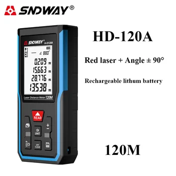SNDWAY 120M Laser Distance Meter Digital Range Finder Rangefinder Laser Tape Measure Tools Trena Roulette Ruler Angle function
SNDWAY 120M Laser Distance Meter Digital Range Finder Rangefinder Laser Tape Measure Tools Trena Roulette Ruler Angle function