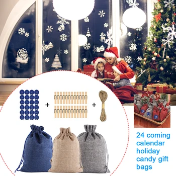 Christmas Decor Portable Holiday Jewelry DIY Advent Calendar Snacks Wrapping With Drawstring Party Candy Storage Gift Bag Set
Christmas Decor Portable Holiday Jewelry DIY Advent Calendar Snacks Wrapping With Drawstring Party Candy Storage Gift Bag Set