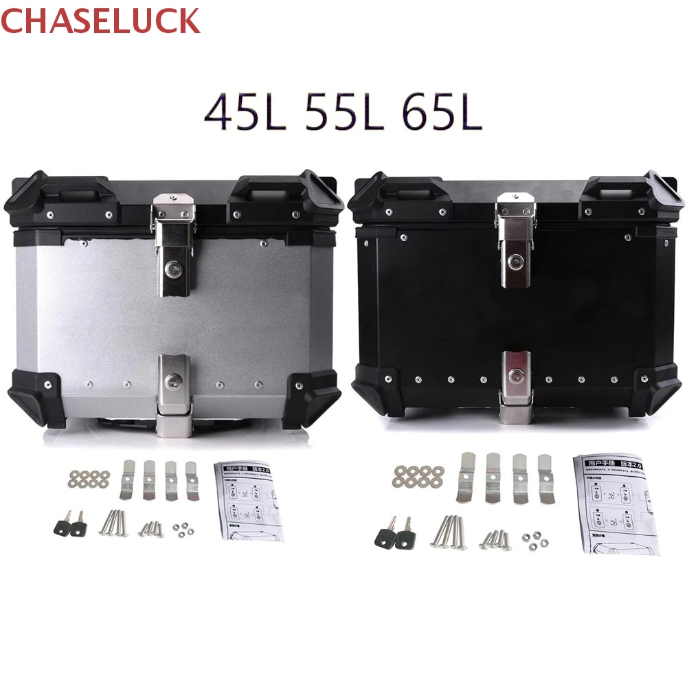 45L-65L Universal Motorcycle Rear Luggage Trunk Storage Moto Top Case Tool Box Waterproof Helmet Key Lock Tail Toolbox Aluminum
45L-65L Universal Motorcycle Rear Luggage Trunk Storage Moto Top Case Tool Box Waterproof Helmet Key Lock Tail Toolbox Aluminum
