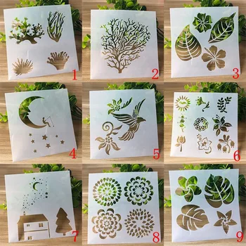 9pcs 13* 13cm flower Leaves moon DIY Stencils Painting Scrapbook Coloring Embossing Album Decorative Paper Card Template
9pcs 13* 13cm flower Leaves moon DIY Stencils Painting Scrapbook Coloring Embossing Album Decorative Paper Card Template