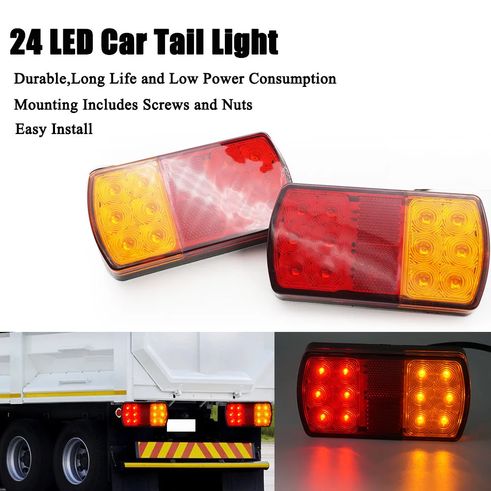 2pcs 24 LED Taillights 12V Trailer Truck Lorry Stop Rear Tail Light Auto Car Signal Lamp Caution Indicator Fog Light
2pcs 24 LED Taillights 12V Trailer Truck Lorry Stop Rear Tail Light Auto Car Signal Lamp Caution Indicator Fog Light