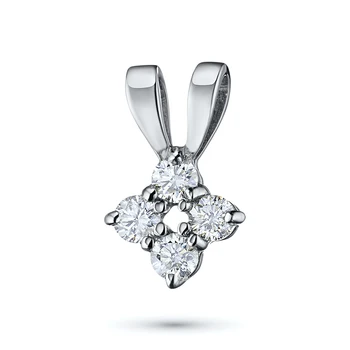 Pendant in white gold with a diamond