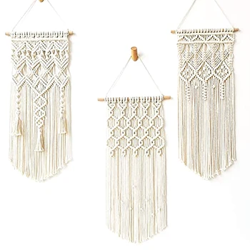 Macrame Wall Hanging Woven Wall Art Macrame Tapestry Boho Chic Home Decor for Apartment Bedroom Living Room Gallery 3Pcs
Macrame Wall Hanging Woven Wall Art Macrame Tapestry Boho Chic Home Decor for Apartment Bedroom Living Room Gallery 3Pcs