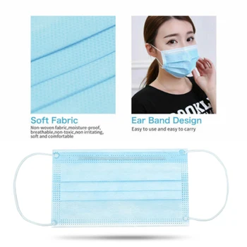 Anti-Pollution 3 Layes Mask Dust Protection Masks Disposable Face Masks Elastic Ear Loop Non-Woven Anti-Dust Filter Safety Mask
Anti-Pollution 3 Layes Mask Dust Protection Masks Disposable Face Masks Elastic Ear Loop Non-Woven Anti-Dust Filter Safety Mask