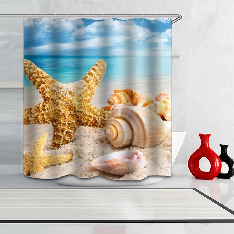 Shell Beach Digital Printing Bathroom Shower Curtains Partition Curtain Polyester Waterproof and Mildew Proof Bath Curtain
Shell Beach Digital Printing Bathroom Shower Curtains Partition Curtain Polyester Waterproof and Mildew Proof Bath Curtain
