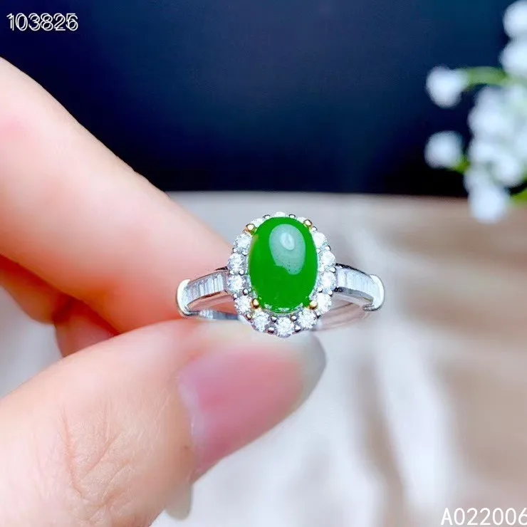 

KJJEAXCMY fine jewelry 925 sterling silver inlaid natural Jasper ring new female jade gemstone noble support test
