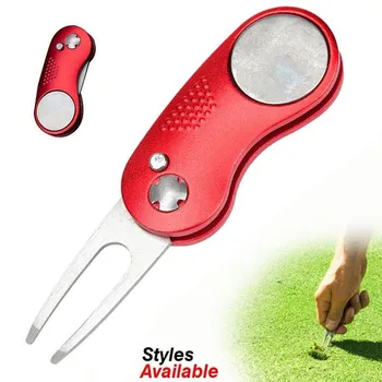 Switch Blade Golf Ball Pitch Fork Mark Golf Repair Tool With Magnetic Ball Marker Golf Trainging Accessoires 
Switch Blade Golf Ball Pitch Fork Mark Golf Repair Tool With Magnetic Ball Marker Golf Trainging Accessoires