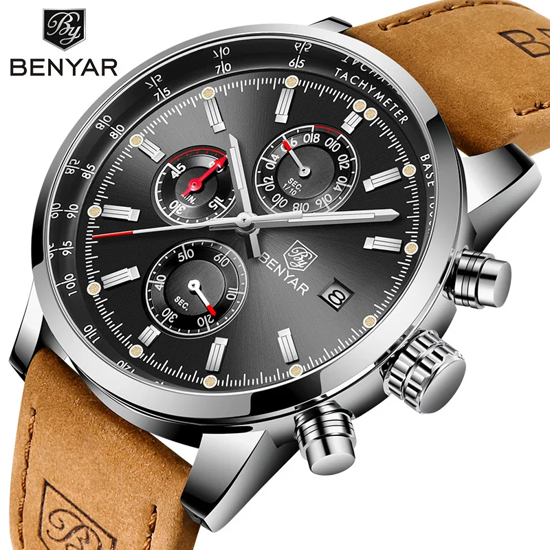 

BENYAR Fashion Chronograph Sport Mens Watches Top Brand Luxury Quartz Watch Reloj Hombre saat Clock Male hour relogio Masculino