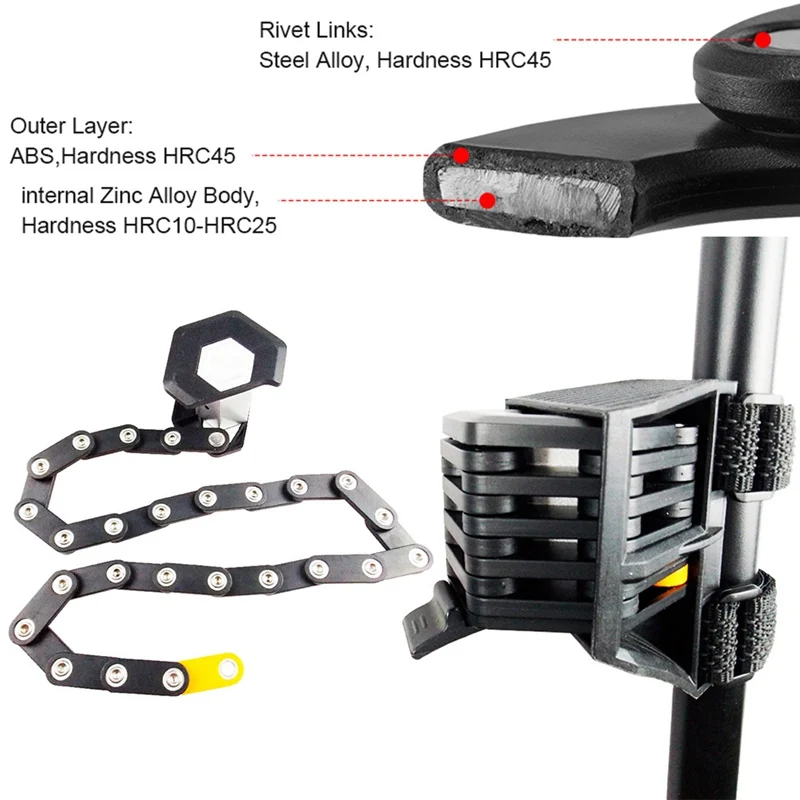 Folding Lock Mount Bracket Bike Chain Lock Equipment Security Foldable Lock Anti-Theft Strong Bicycle Accessories
Folding Lock Mount Bracket Bike Chain Lock Equipment Security Foldable Lock Anti-Theft Strong Bicycle Accessories
