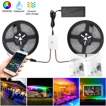 

10m Outdoor Indoor Smart WIFI APP WS2811 IC RGB Dreamcolor LED Strip 5050 Individual Addressable +12V Transformer+Controller
