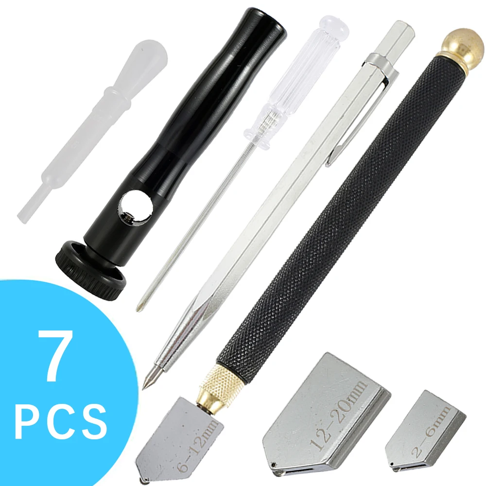 7pcs Glass Cutter Booster Lettering Pen Set Glass Cutter Diamond Tip Steel Blade Cutting Tool Oil Feed Glass Cutter
7pcs Glass Cutter Booster Lettering Pen Set Glass Cutter Diamond Tip Steel Blade Cutting Tool Oil Feed Glass Cutter