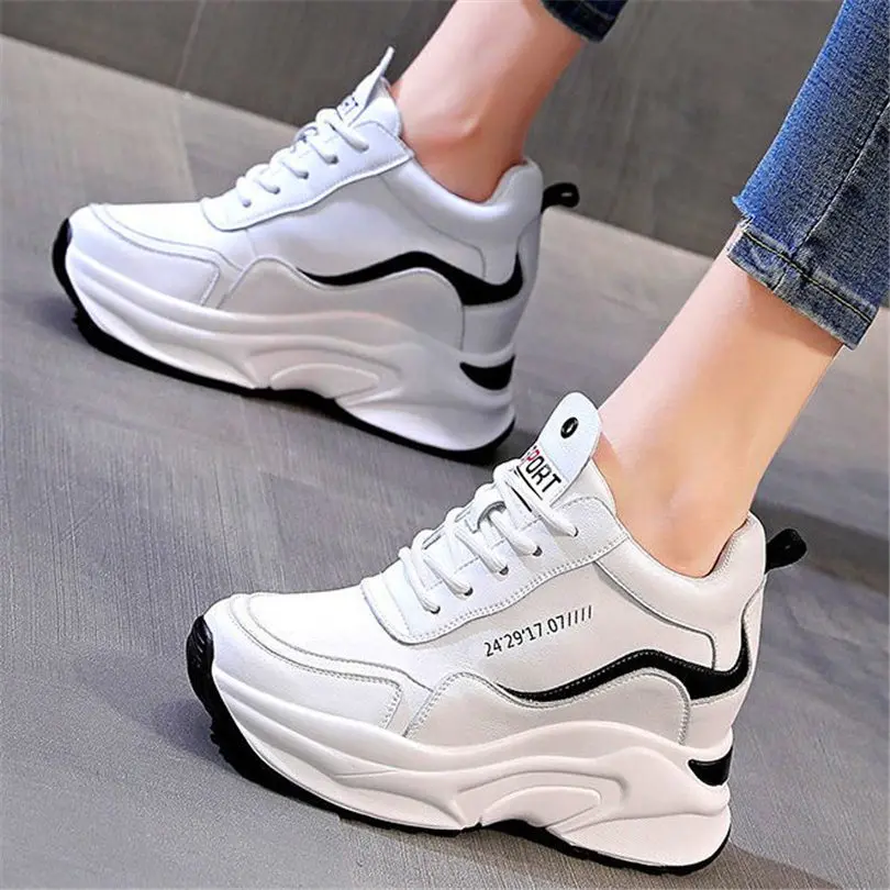 

Fashion Sneakers Women Cow Leather Round Toe Platform Wedge Ankle Boots Comfort High Heels Casual Shoes Oxfords 34-39