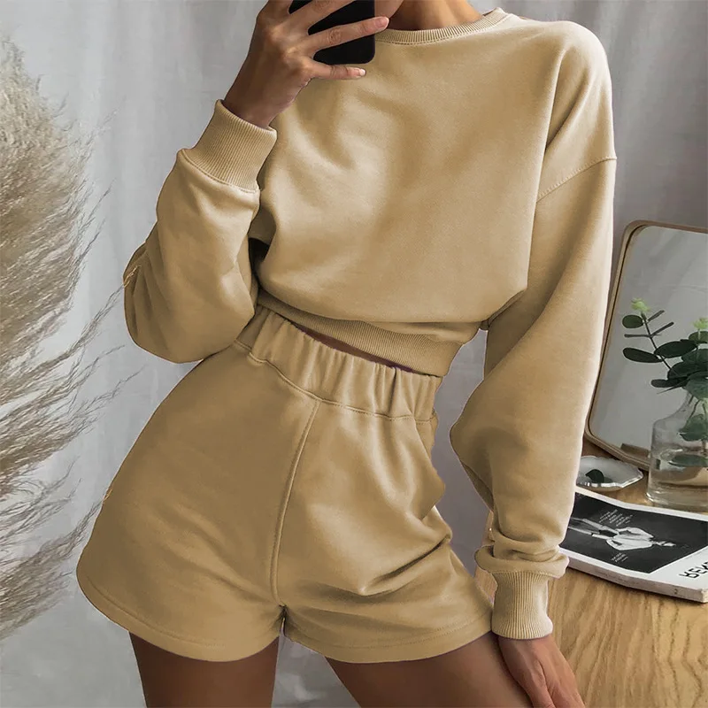 Women Clothing Sets Summer Hipsters Solid Simple Top Drawstring High Waisted Shorts Loose Suit Female Two Peice Set for Women
Women Clothing Sets Summer Hipsters Solid Simple Top Drawstring High Waisted Shorts Loose Suit Female Two Peice Set for Women