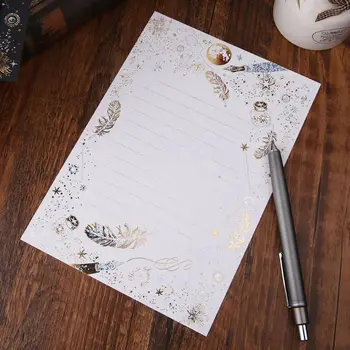 8 Sheets High-end Vintage Bronzing Feather Blessing Letter Paper Pad Writing Office School Supplies
8 Sheets High-end Vintage Bronzing Feather Blessing Letter Paper Pad Writing Office School Supplies