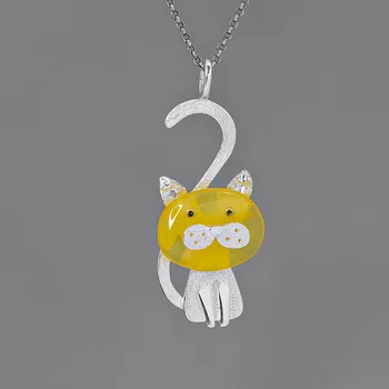 I am a cat with amber cat cute S925 sterling silver pendant
I am a cat with amber cat cute S925 sterling silver pendant