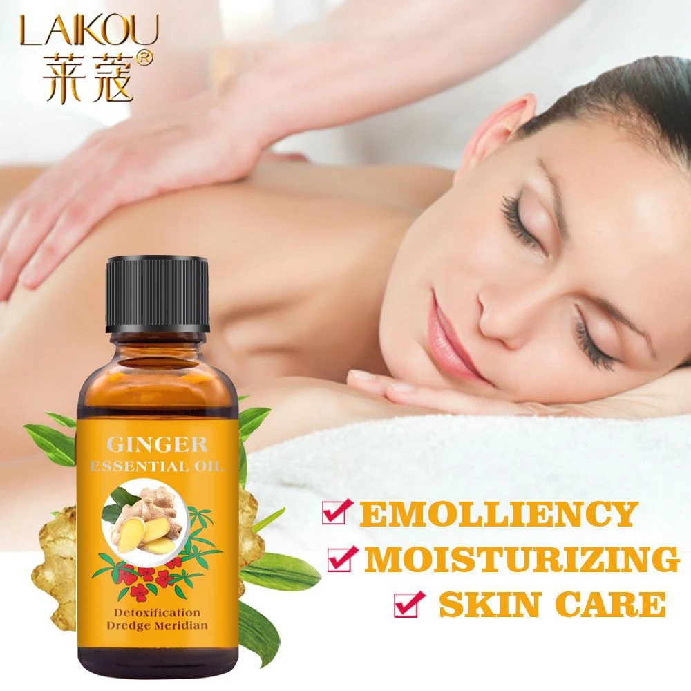 LAIKOU 30ML Ginger Massage Oil Relaxing Body Massage Scraping Essential Oil Relieve Fatigue Pure Natural Body Oils Skin Care
LAIKOU 30ML Ginger Massage Oil Relaxing Body Massage Scraping Essential Oil Relieve Fatigue Pure Natural Body Oils Skin Care