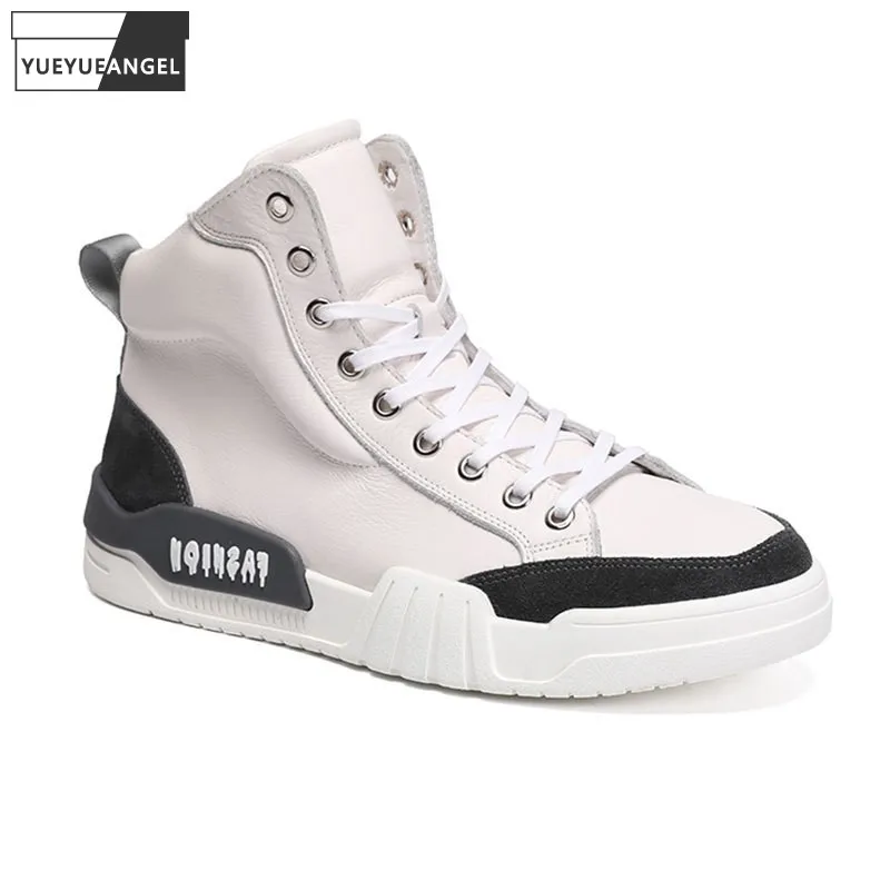 Fashion Mens High Top Sneakers Outside Active Joggers Skateboard Shoes Lace Up High Quality Leather Casual Shoes Man Trainers
Fashion Mens High Top Sneakers Outside Active Joggers Skateboard Shoes Lace Up High Quality Leather Casual Shoes Man Trainers