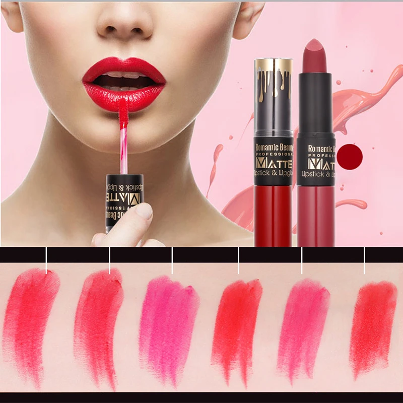 2in 1Lipstic Lip Gloss 2 head Natural Matte Lipstick Waterproof Nude Makeup Long Lasting Non-Stick Cup Lip Stick 12 Color
2in 1Lipstic Lip Gloss 2 head Natural Matte Lipstick Waterproof Nude Makeup Long Lasting Non-Stick Cup Lip Stick 12 Color