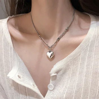 925 Sterling Love Silver Vintage Necklace Female Non-mainstream Sense of Design Heart Shape Choker 2020 New Ornament 
925 Sterling Love Silver Vintage Necklace Female Non-mainstream Sense of Design Heart Shape Choker 2020 New Ornament