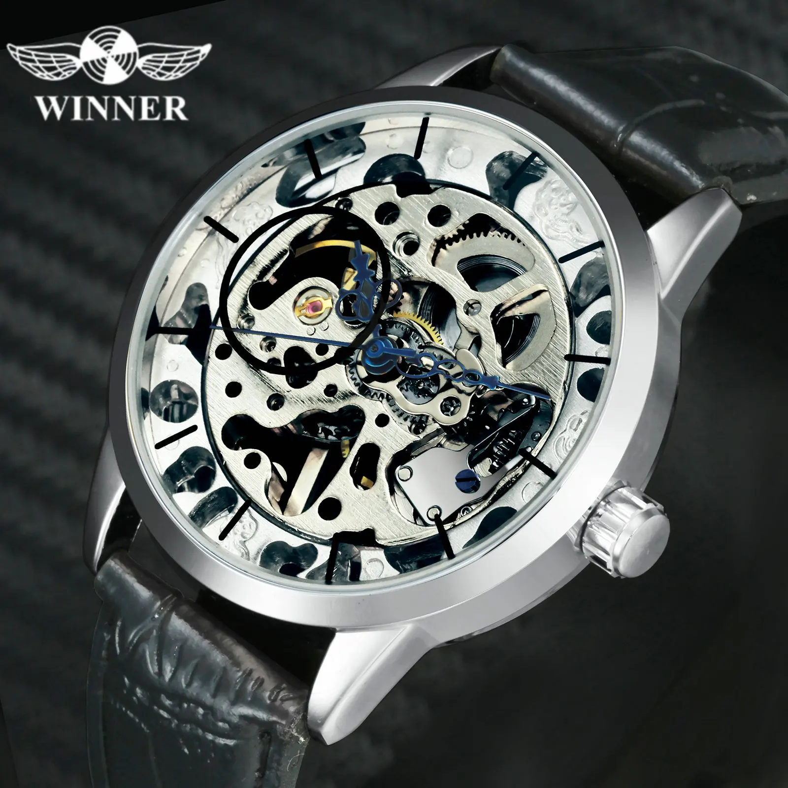 WINNER Official Simple Casual Watch Men Skeleton Mechanical Mens Watches Top Brand Luxury Fashion Wristwatches Leather Strap 
WINNER Official Simple Casual Watch Men Skeleton Mechanical Mens Watches Top Brand Luxury Fashion Wristwatches Leather Strap