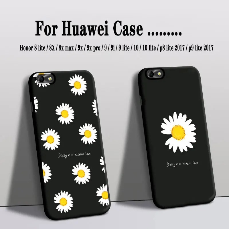 Phone Cases For Huawei Honor 8 9 10 lite 8x 8xmax 9x 9xpro 9i Cover Soft Silicon P8/P9 2017 Case Rose Flower Floral | Мобильные