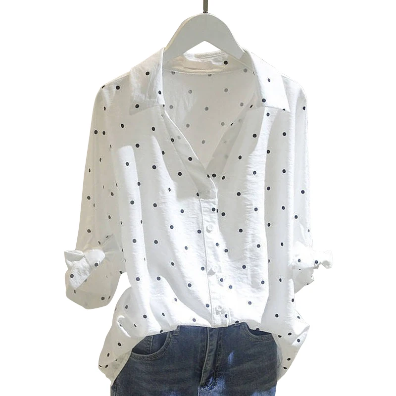 Plus Size 4xl 5xl Polka Dot Print Women Tops and Blouse 2020 Summer Autumn Crop Sleeve Blouses Female Office Lady Shirts Korean
Plus Size 4xl 5xl Polka Dot Print Women Tops and Blouse 2020 Summer Autumn Crop Sleeve Blouses Female Office Lady Shirts Korean