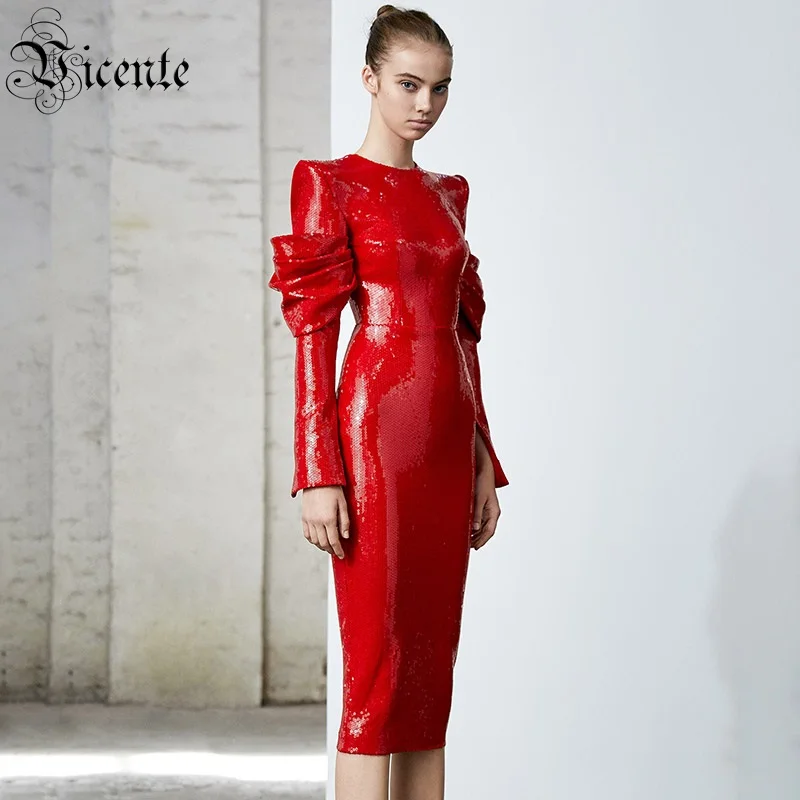 VC 2020 All Free Shipping New Trendy Sequins Embellished Long Sleeves O Neck Back Zipper Celebrity Party Knee Length Dress
VC 2020 All Free Shipping New Trendy Sequins Embellished Long Sleeves O Neck Back Zipper Celebrity Party Knee Length Dress