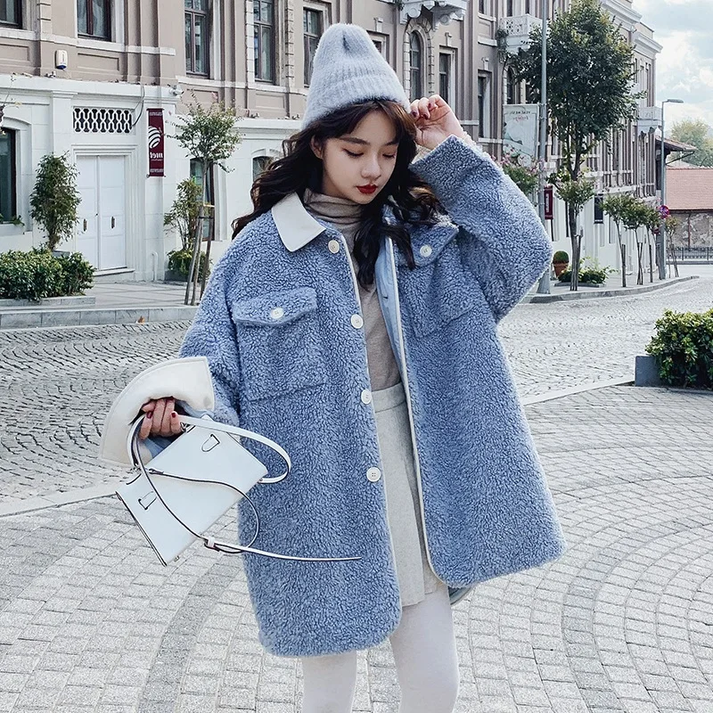 Photo Shoot CHIC Sweet College Style Soft Milk Blue Contrast Color Fold-down Collar Single Breasted Lambs Wool Short-height Cott
Photo Shoot CHIC Sweet College Style Soft Milk Blue Contrast Color Fold-down Collar Single Breasted Lambs Wool Short-height Cott