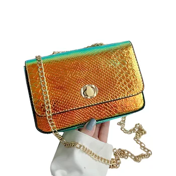 Fashion Messenger Bag Shiny Laser Charming Chain Flat Holographic Shoulder Bag Travel Satchel for Women Girls Girthday Gift
Fashion Messenger Bag Shiny Laser Charming Chain Flat Holographic Shoulder Bag Travel Satchel for Women Girls Girthday Gift