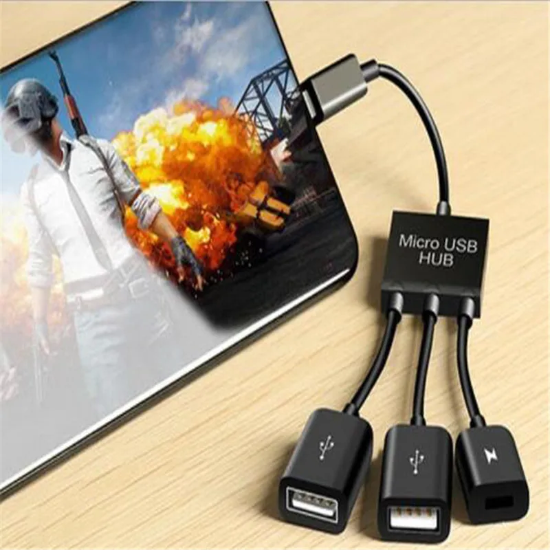 OTG USB 2.0 Pubg Controller 3 Port Type-C Power Charging OTG Hub Cable Eat chicken game for Computer Tablet PC Data USB Cable
OTG USB 2.0 Pubg Controller 3 Port Type-C Power Charging OTG Hub Cable Eat chicken game for Computer Tablet PC Data USB Cable