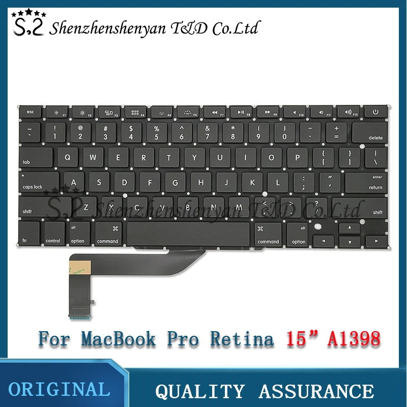 

New A1398 Keyboard for Macbook Pro Retina 15.4 inch laptop MC975 MC976 ME664 ME665 ME293 ME294 US UK RU DR FR keyboard 2012-2015